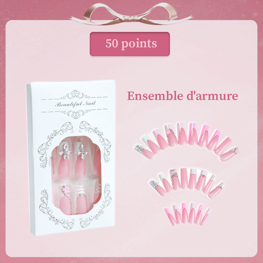 𝐅𝐫𝐞𝐞 Ongles Ensemble D'armure Faux Ongles