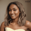 𝑩𝒖𝒚 1 𝑮𝒆𝒕 1 𝑭𝒓𝒆𝒆💥 13x4 Glueless Couleur Reflets Blond Foncé Perruque Sans Colle Ondulé