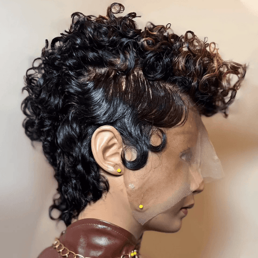 Topper Partiel Avec Highlight Nœuds Blanchis Dentelle Entièrement Transparente (Pas une perruque)