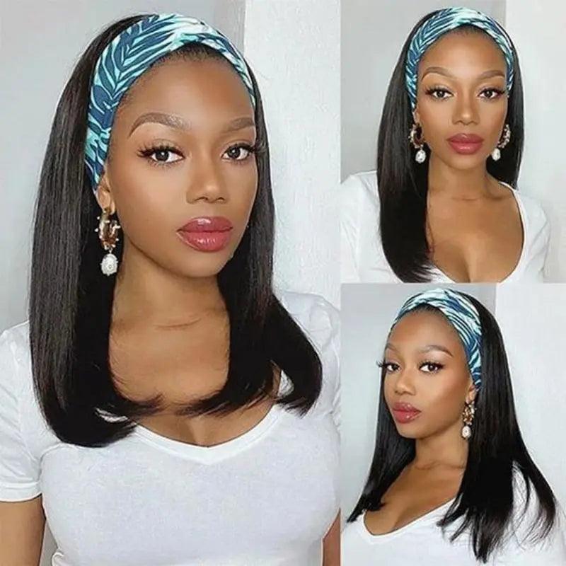 Bandeau Perruque Cheveux Humains Brésiliens Straight 200% Densité - SHINE HAIR