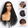 2 𝑭𝑶𝑹 €158🔥 36" Perruque Tressée Bohème En Dentelle Intégrale + Chic Bob Synthétique