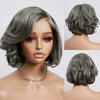 Patron mature Glueless Couleur Sel Et Poivre 5x5 Nœuds Blanchis Perruque Sans Colle