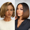 2 𝑭𝑶𝑹 €99🔥Doux Et Naturel Couche Highlight 13x2 Dentelle 300% Densité +2x6 Dentelle Bob Perruque