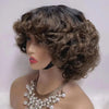 Glueless 3 Couleur Stylisé Boucles Rebondies 99j/Highligh Marron Bob Perruque Sans Colle - SHINE HAIR