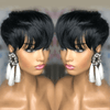 2 𝑭𝑶𝑹 €118.88🔥10" 9x6 Glueless Lisse 4C Edeges Bob+Glueless Pixie Court Perruque Sans Colle