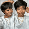 2 𝑭𝑶𝑹 €118.88🔥10" 9x6 Glueless Lisse 4C Edeges Bob+Glueless Pixie Court Perruque Sans Colle