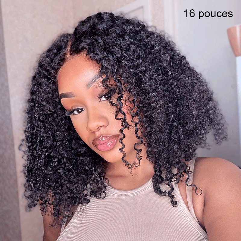 Les Plus Chauds 7x5 13x4 Glueless Bob Kinky Curly Perruque Sans Colle - SHINE HAIR