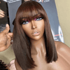 𝟑ᵉ 𝐩𝐞𝐫𝐫𝐮𝐪𝐮𝐞 𝐚̀ €𝟎,𝟏🔥Marron Bob Perruque Avec Frange Lisse 10"+99J Coloré Bob Perruque Avec Frange Lisse 8"