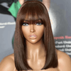 𝟑ᵉ 𝐩𝐞𝐫𝐫𝐮𝐪𝐮𝐞 𝐚̀ €𝟎,𝟏🔥Marron Bob Perruque Avec Frange Lisse 10"+99J Coloré Bob Perruque Avec Frange Lisse 8"