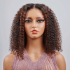 Nouveau 9x6 Glueless Marron Highlight Kinky Curly Bob Perruque Sans Colle - SHINE HAIR