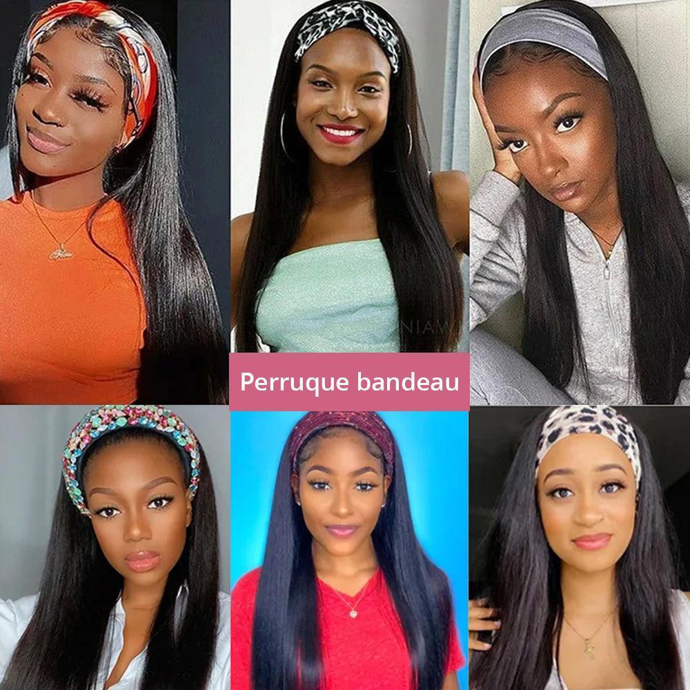 Perruque bandeau Droit Cheveux humains - SHINE HAIR