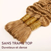 Extensions De Cheveux Humains Bouclés Profonds Couleur Blond Miel 27# Pour Tressage Bohème
