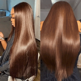 𝐋𝐚𝐬𝐭 𝟏 Texture Parfaite Glueless 9x6 Perruque Sans Colle Couleur Brun Chocolat Straight Cheveux Humains
