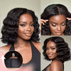Volumineux Et Élégant Glueless Wear Go 5x5 Perruque Bob Sans Colle Cheveux Humains Ondulé