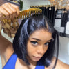 Glueless Cheveux Crépus Bob 13x4 Perruque Sans Colle Prédécoupage Lisse 4C Edeges