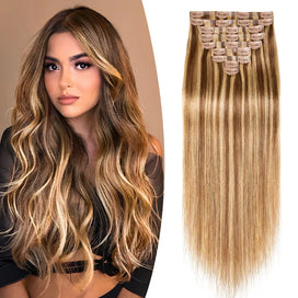 9 Pièces Extensions De Cheveux à Clipser 4/27 En Cheveux Naturels 125 g