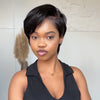 Perruque Full Lace Pixie Asymétrique Noir 613 Blonde Style Side Part Entièrement En Dentelle