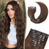 9 Pièces Extensions De Cheveux à Clipser Brun Foncé En Cheveux Naturels 125 g