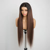 Séparation Libre Glueless Couleur Ombre Brun 13x4 Perruque Sans Colle Lisse 250% Densité