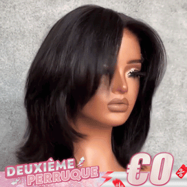 𝟐ᵉ 𝐩𝐞𝐫𝐫𝐮𝐪𝐮𝐞 𝐚̀ 𝟎€🔥Effet Salon Glueless Couches Wear Go 4x4 Perruque Bob Sans Colle Avec Frange Ondulé
