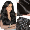 9 Pièces Body Wave Extensions De Cheveux à Clipser Noir En Cheveux Naturels 125g