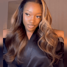 Glueless Sans Nœud Couleur Highlight Ombré 13x4 Perruque Sans Colle Body Wave
