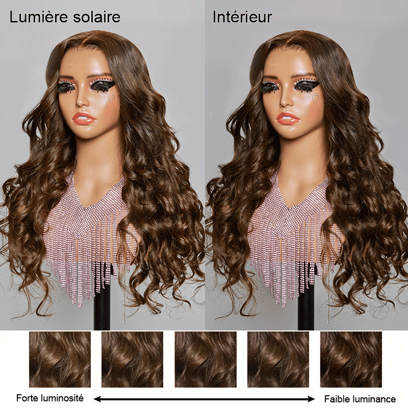 7x5 Glueless Perruque Sans Colle Couleur Brun Chocolat Body Wave Cheveux Humains - SHINE HAIR