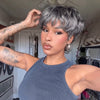 Coupe Pixie Chic Parisien  à Pointes Retournées Perruque Glueless Sans Colle