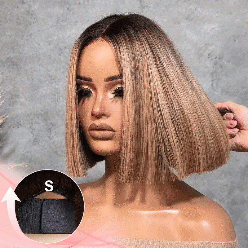 7x5 5X5 Glueless Chocolate Brown Bob Wig Glueless Wear Go Straight