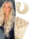 9 Pièces Extensions De Cheveux à Clipser Blond 613 En Cheveux Naturels 125 g
