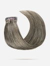 9 Pièces Extensions De Cheveux à Clipser Gris Argenté Bordeaux En Cheveux Naturels 125 g