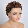 Chic Perruque Afro Kinky Curly Noir 13x4 Sans Colle Cheveux Courts Bouclés Portez Et Partez