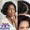 Perruque Short Bob Noir 5x5 HD Légèrement Ondulé Raie Sur Le Côté Glueless Sans Colle