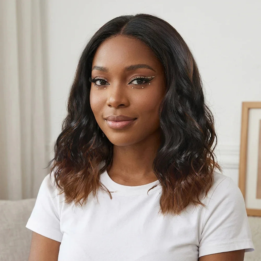 5x5 13x4 lace frontal Wig Mixed Color #4/27 Curly