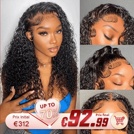 Crazy Deals🔥 Glueless Wear & Go 13x4 Perruque Sans Colle Cheveux Humains Bouclée