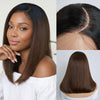 Perruque Bob Ombré Glueless 9x6 Racines Noires & Dégradé Marron Super Double Drawn Sans Colle