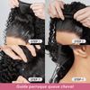 4 In 1 Half Wig Deep Curly/Yaki straight Demi-Perruqu À Cordon Serrage Flexi-Fit 250% Densité