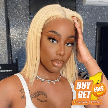 Bob Blonde Wig 13x4 Lace Frontal Human Hair 200% Density