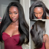 🔥4 In 1 Half Wig Deep Curly/Yaki straight Demi-Perruque À Cordon Serrage Flexi-Fit 250% Densité