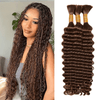 Extensions De Cheveux Humains Bouclés Profonds Couleur Brun Chocolat Pour Tressage Bohème