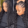 36 Pouces Perruque Tressée Bohème Brun Chocolat En Dentelle Complète Avec Cheveux De Bébé Synthétiques De Qualité Supérieure 300% Densité