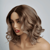 Style Frais Glueless Pas Nœuds Couleur Marron 13x4 Highlight Perruque Sans Colle Ondulé Installation Instantanée