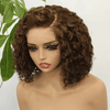 Dentelle Invisible Volume Naturel 4x4 Dentelle Partie Latérale Bob Perruque Bouclé 250% Densité