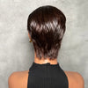 Perruque Full Lace Pixie Asymétrique Noir 613 Blonde Style Side Part Entièrement En Dentelle