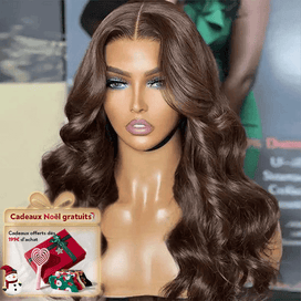 Intemporel Glueless Couleur Chocolat Noir  Body Wave 13x4 Perruque Sans Colle Cheveux Humains