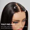 Glueless Bob Perruque Sans Colle Wear Go Cheveux Humains 4x4 9x6 13x4 Lisse
