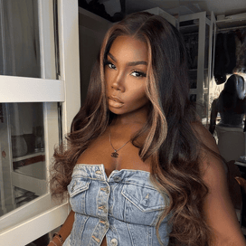 𝟏+𝟏+𝐅𝐑𝐄𝐄💥Glueless Luxe Couche Highlight Perruque Sans Colle Cheveux Humains