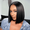 2 𝑭𝑶𝑹 €99🔥 Perruque Bob Bandeau Cool Pour Débutants Pour L'Été Cheveux Humains Vierges