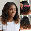 Perruque Bob Wavy 4x4 Glueless Ombré Brun Élégant Prête à Poser Ondulé Wear &Go