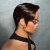 Perruque Full Lace Pixie Asymétrique Noir 613 Blonde Style Side Part Entièrement En Dentelle